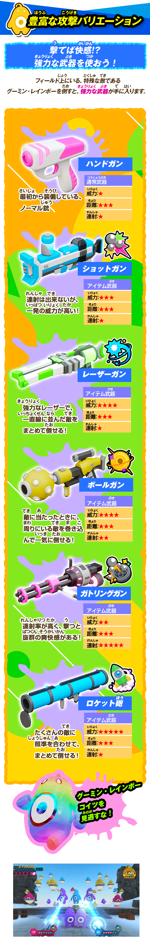 豊富な攻撃バリエーション