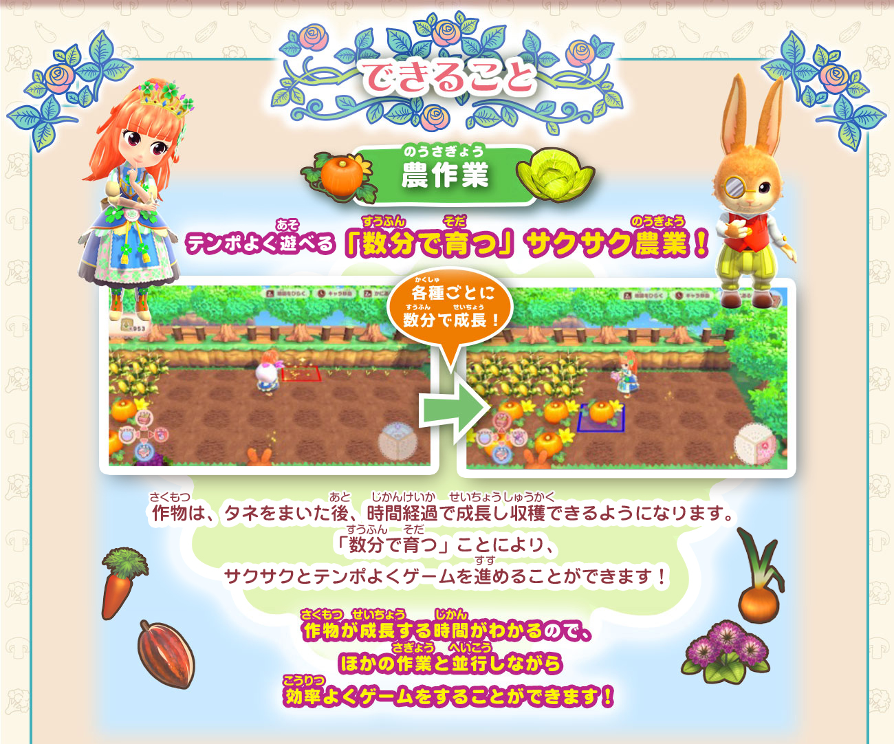 できるとこ｜Nintendo Switch『プリティ・プリンセス マジカルガーデンアイランド』公式サイト